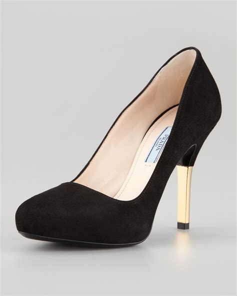 prada suede strappy heels|Prada chunky heel pumps.